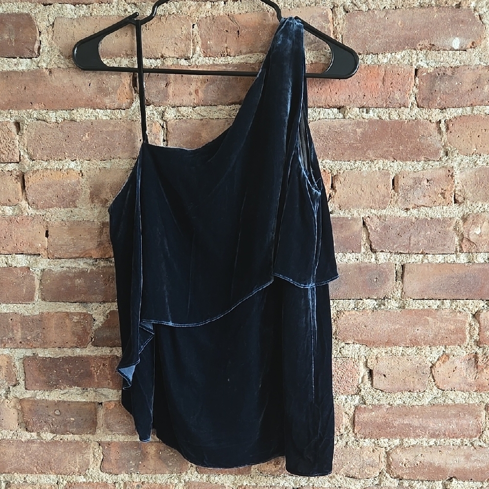Elegant One-Shoulder Velvet Top